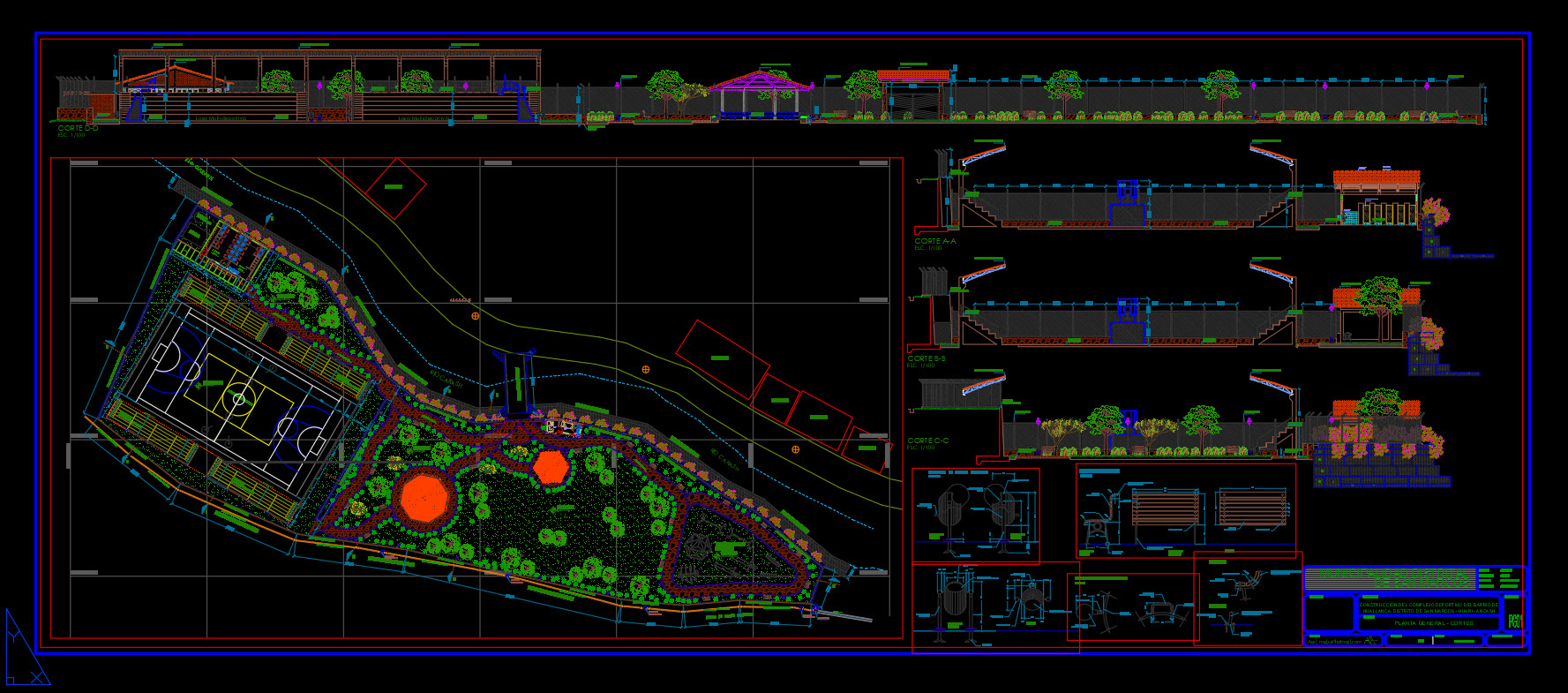 Full Khu Quy Hoạch Sân Thi Đấu Bóng Rổ | CADFULL | FREE AUTOCAD BLOCKS
