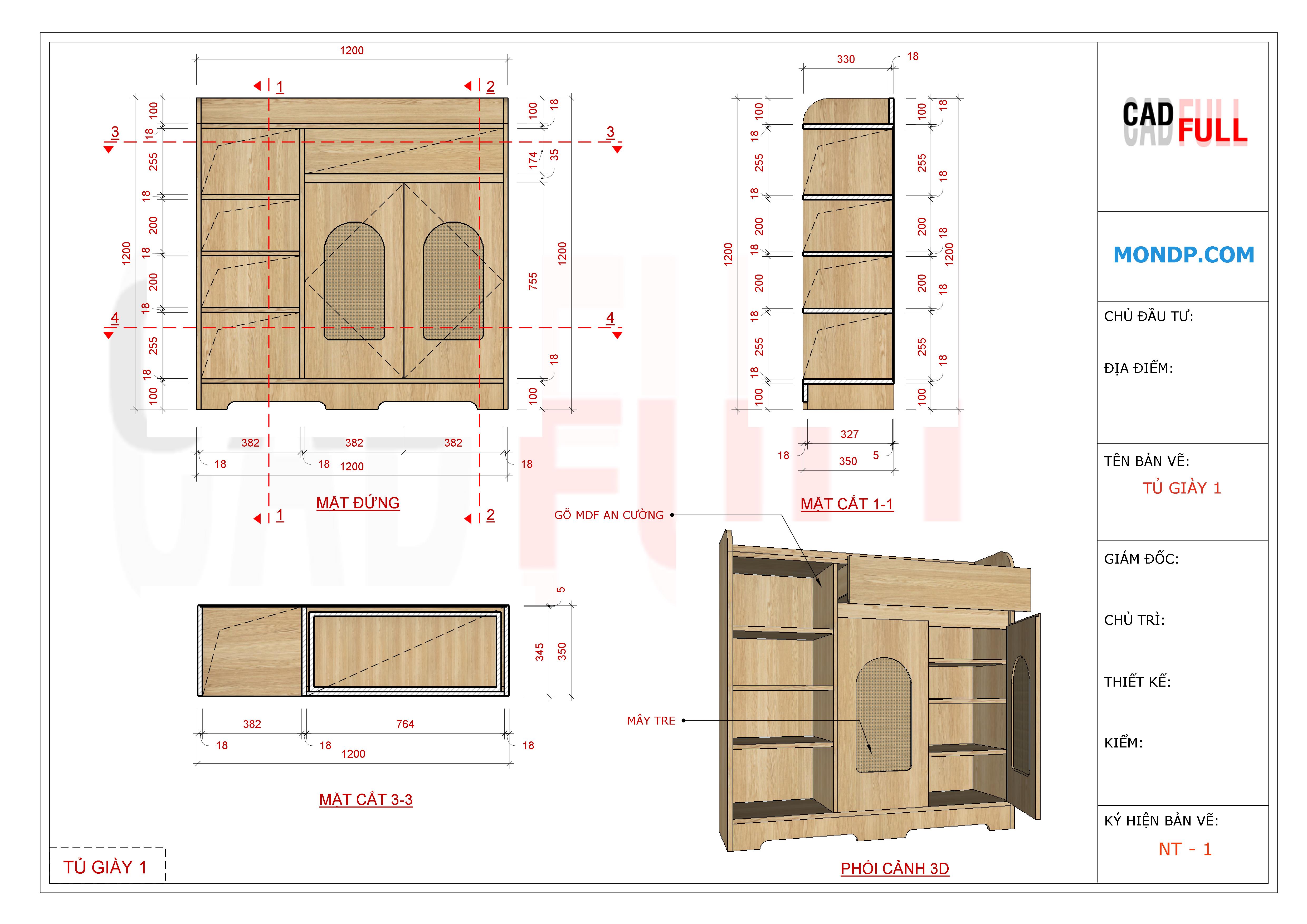 Layout Sketchup - Tủ Giầy 3 | CADFULL | FREE AUTOCAD BLOCKS